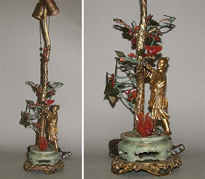 Lot 193 - Chinese Coral, Soapstone and Gilt-Bronze...