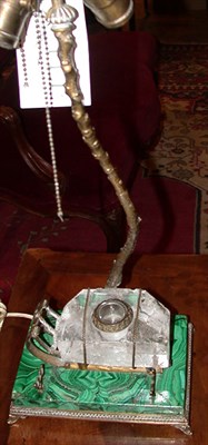 Lot 460A - Malachite and Rock Crystal Lamp