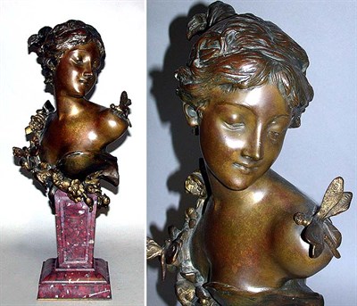 Lot 285 - Art Nouveau Bronze Bust of a Girl After a...