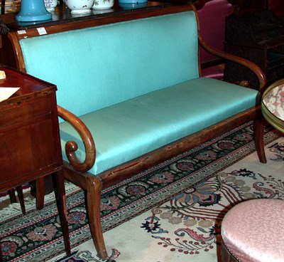 Lot 456 - Empire Style Upholstered Mahogany Settee