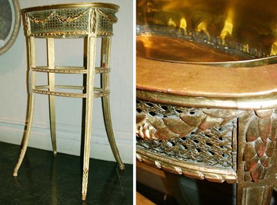 Lot 187 - Louis XVI Style Caned Gilt-Wood Jardiniere Stand
