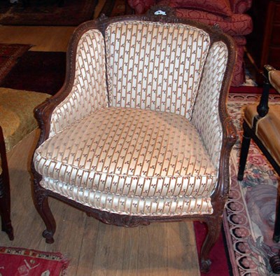 Lot 187 - Louis XV Style Upholstered Walnut Bergere