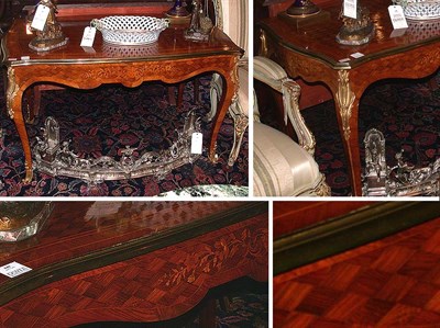 Lot 641 - Louis XV Style Bronze Mounted Marquetry Inlaid...