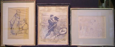 Lot 10 - Emile Bouquet French, 1819-1876 AN EVENING AT...
