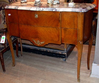 Lot 256 - Louis XV Style Marble Top Mahogany Side Cabinet