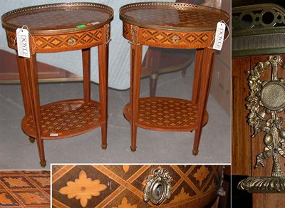 Lot 352 - Pair of Louis XVI Style Parquetry Inlaid Side...