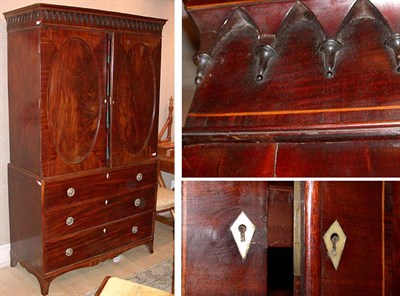 Lot 347 - George III Mahogany Linen Press