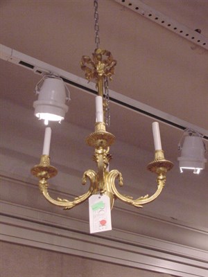 Lot 438 - Louis XV Style Gilt-Bronze Four-Light Chandelier