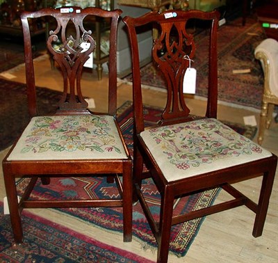 Lot 288 - Pair of George III Mahogany Side Chairs 18th...