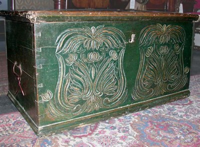 Lot 121 - Provincial English Green Painted and Carved...