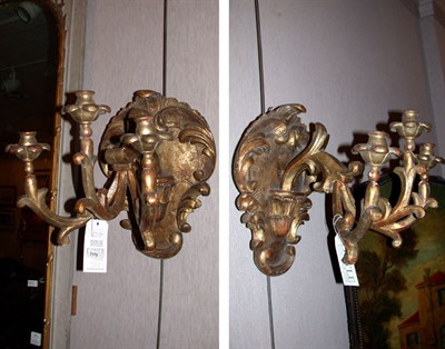 Lot 249 - Pair of Continental Baroque Style Gilt-Wood...