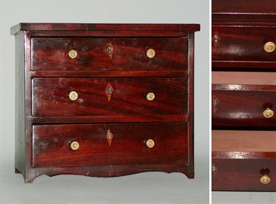 Lot 333 - George III Mahogany Miniature Chest of Drawers...