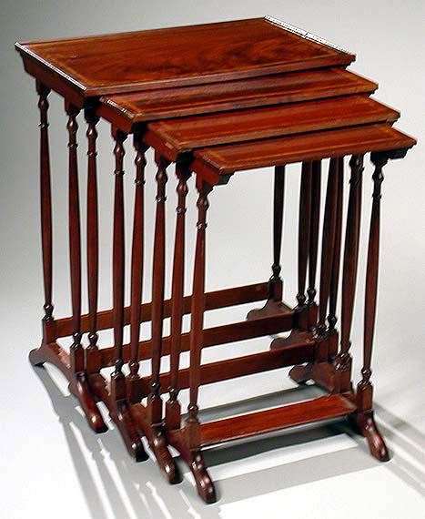 Lot 558 - George III Style Inlaid Mahogany Nest of Four...