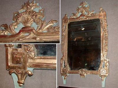 Lot 383 - Louis XVI Painted and Gilt Mirror Late 18th...