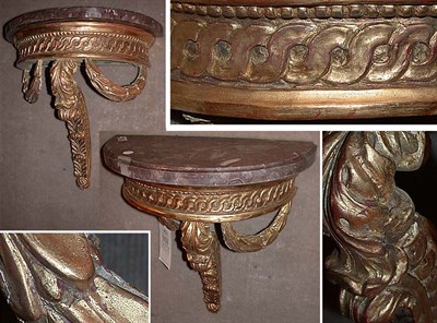 Lot 308 - Pair of Louis XVI Style Gilt-Wood Wall...