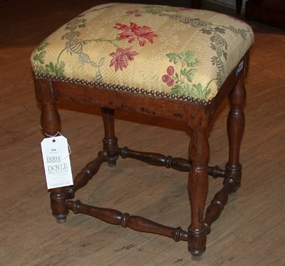 Lot 153 - Continental Baroque Oak Stool The rectangular...