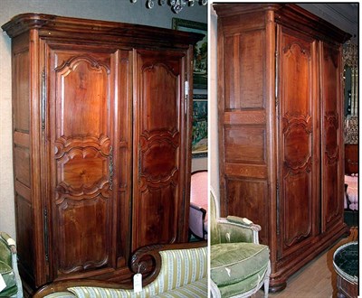 Lot 430 - Provincial Louis XV Walnut Armoire The molded...