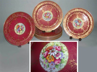 Lot 442 - Set of Ten Royal Worcester Porcelain Service...