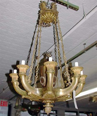 Lot 406 - Empire Gilt-Bronze Eight-Light Chandelier...