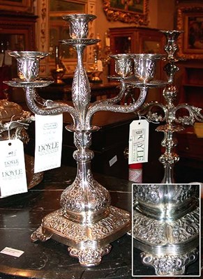 Lot 458 - Pair of Tiffany & Co. Silver Plated Five-Light...