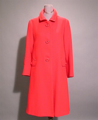 Lot 535 - Balmain Orange Double Knit Coat Garbure French,...