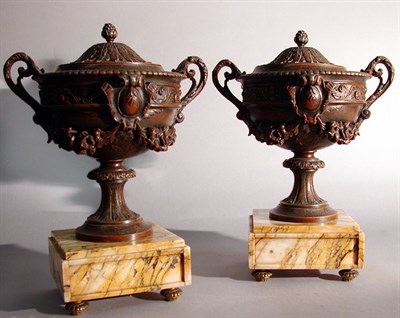Lot 484 - Pair of Neoclassical Style Patinated-Metal and...