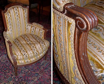 Lot 370 - Louis XVI Beechwood Bergere Late 18th century...