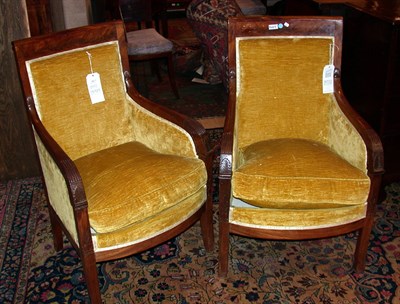 Lot 321 - Pair of Empire Mahogany Bergeres Early 19th...