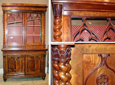 Lot 366 - Victorian Mahogany and Burl-Wood Bookcase