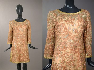 Lot 542 - Balmain Gilt and Blush Pink Cocktail Dress...
