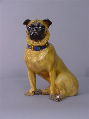Lot 31 - Painted Chalkware Figure of a Pug