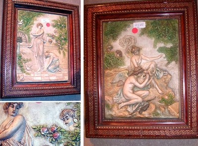 Lot 520 - Pair of Neoclassical Style Pottery Plaques