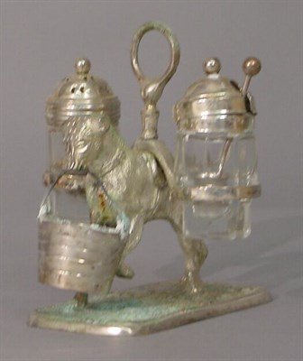 Lot 34 - Silver Plated Condiment Set Modeled as a...