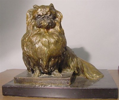 Lot 39 - Bronze Sculpture of a Pekingese Signed June...