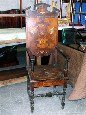 Lot 327 - Pair of Bone Inlaid Walnut Armchairs