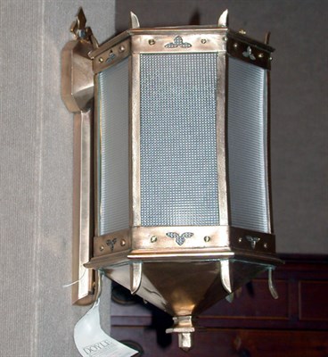Lot 237 - Pair of Gilt-Metal and Glass Wall Lanterns