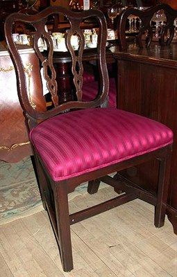 Lot 193 - Set of Six Georgian Style Mahogany Dining Chairs
