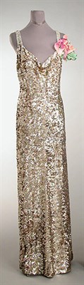 Lot 516 - Worth Iridescent Sequined Evening Gown French,...