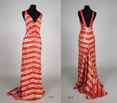 Lot 517 - Striped Sequin Evening Gown Probably Worth,...