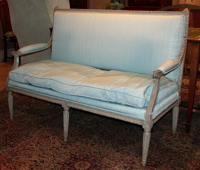 Lot 613 - Louis XVI Gray Painted Canape Late 18th...