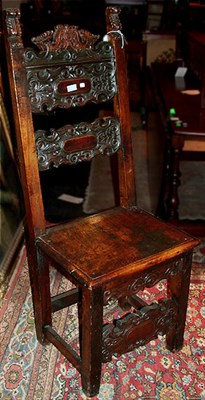 Lot 225 - Continental Baroque Walnut High-Back Side...