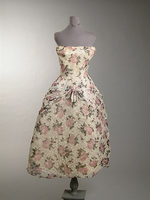 Lot 621 - Givenchy Printed Lace Bouffant Gown French,...