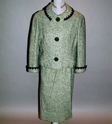 Lot 602 - Hattie Carnegie Black and White Tweed Suit...