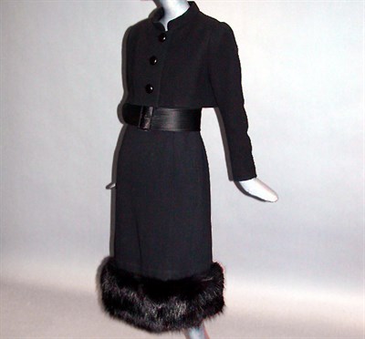 Lot 608 - Norell Fur Trimmed Cocktail Ensemble American,...