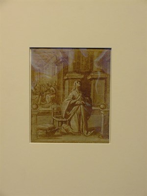 Lot 12 - Spanish School 17th Century KNEELING FEMALE...