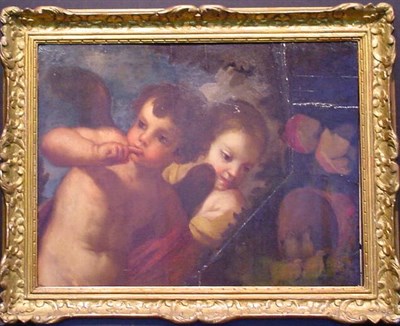 Lot 89 - Circle of Guillume Courtois PAIR OF PUTTI BY A...