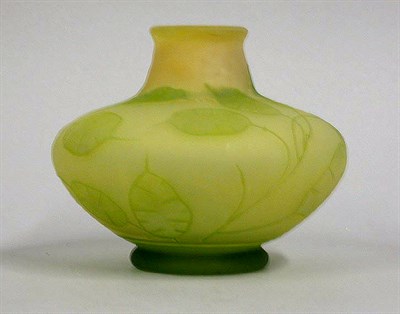 Lot 351 - Daum Nancy Cameo Glass Vase Of squat form, in...