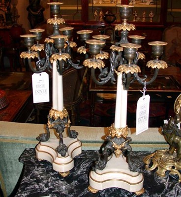 Lot 487 - Pair of Empire Style Gilt and Patinated-Bronze...