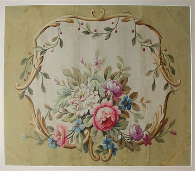 Lot 406 - Aubusson Design Cartoon 19th Century Painted...