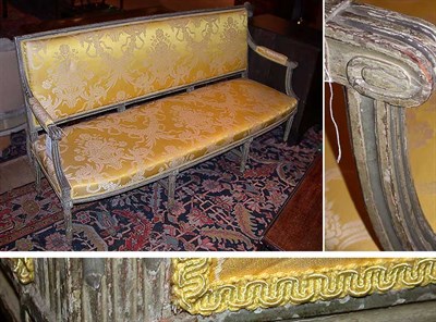 Lot 682 - Louis XVI Cream Painted Settee Late 18th...